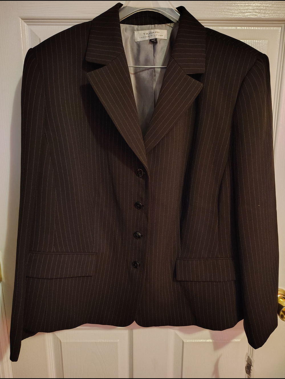 Tahari ASL Women's Brown Pinstripe Blazer New With Tags